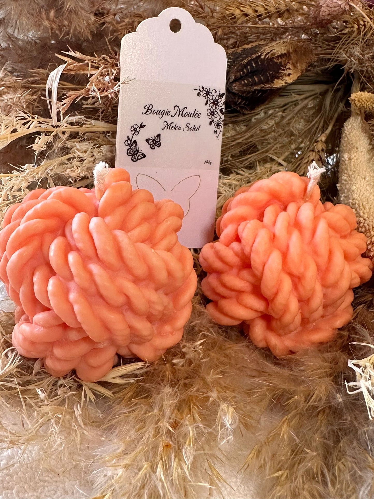 🍈 Bougie torsadée – Parfum Melon