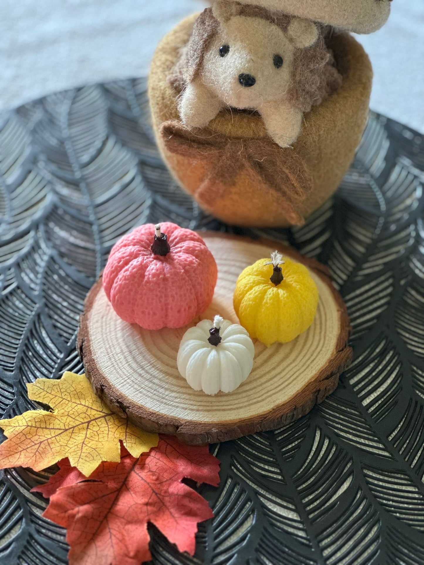 Bougies Moulées – Trio de Citrouilles