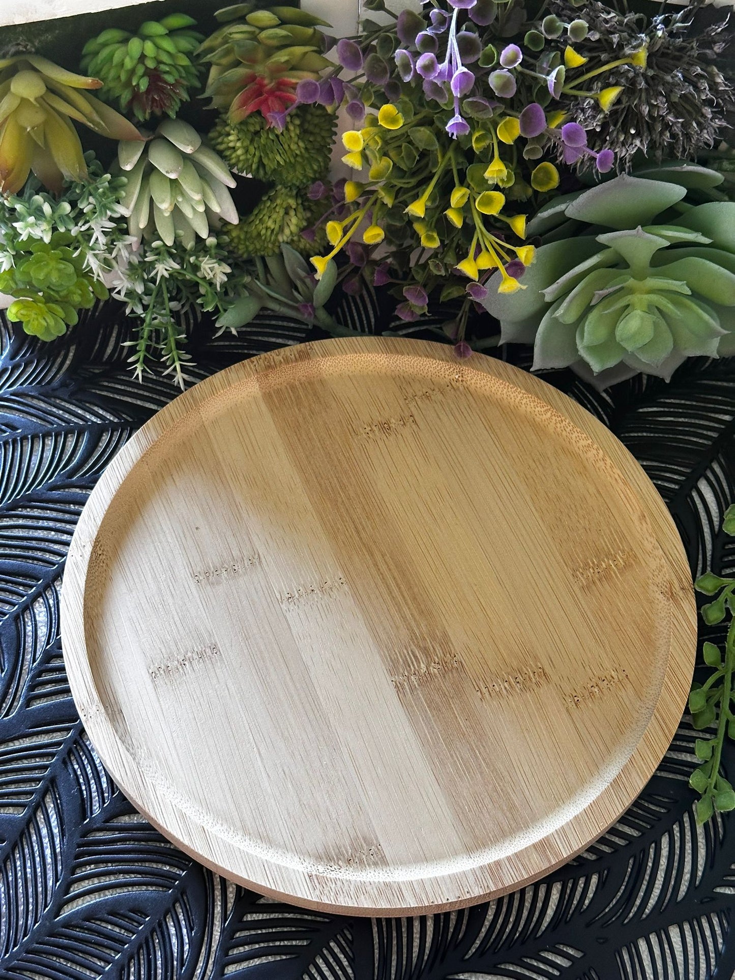 Plateau rond en bambou – 20 cm