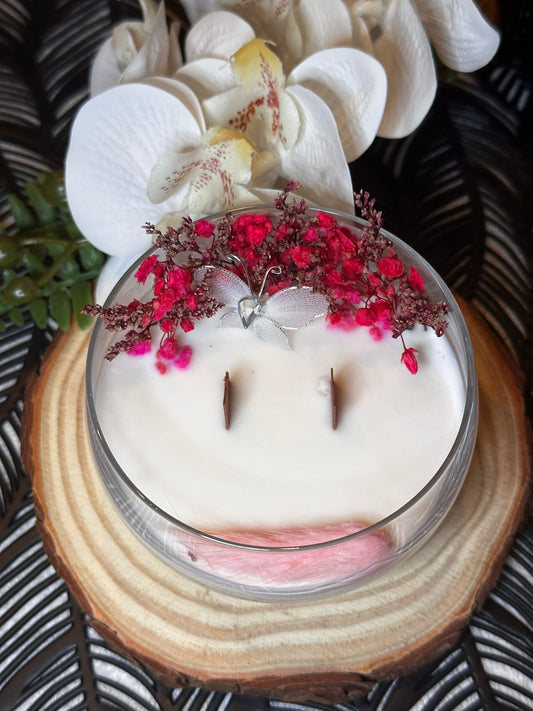 Bougie parfumée Fleur de Tiaré – Fleurs séchées