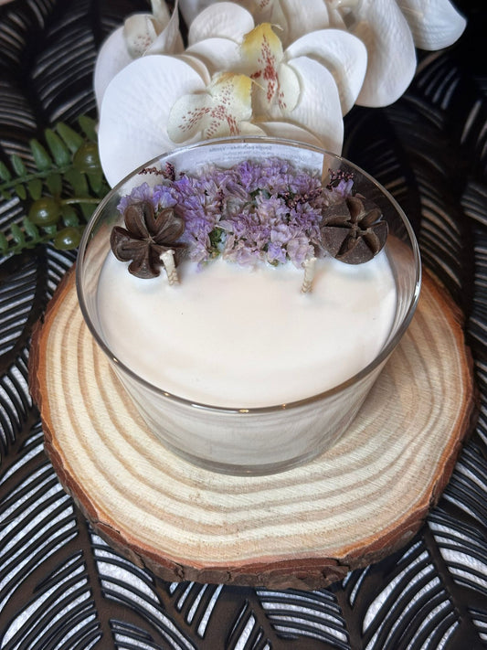 Bougie parfumée Vanille – Fleurs séchées