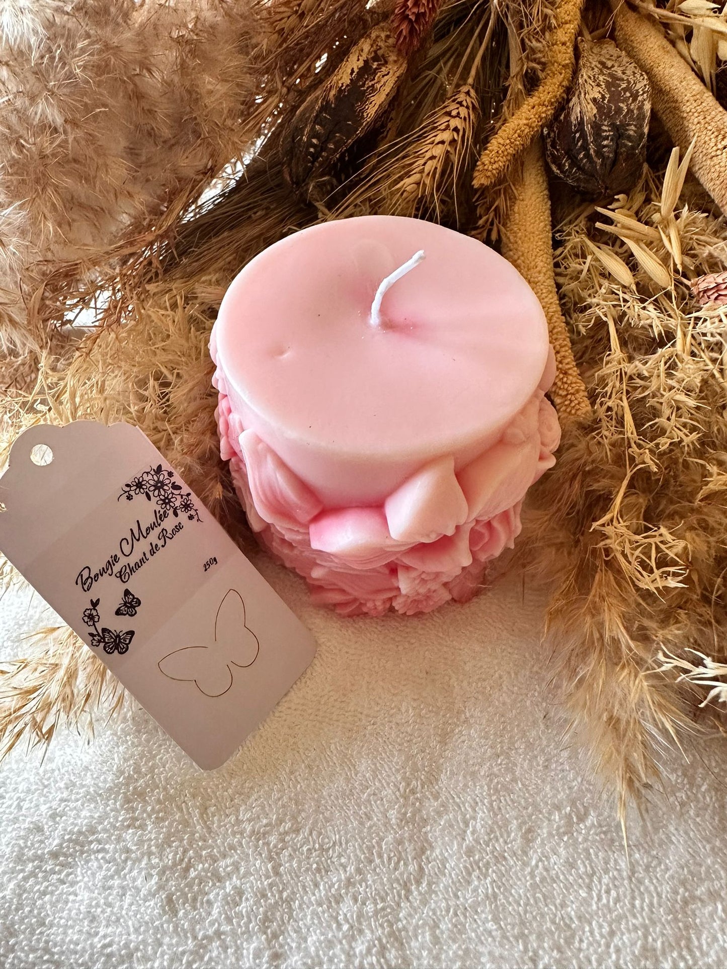 Bougie Moulée – Chant de Rose