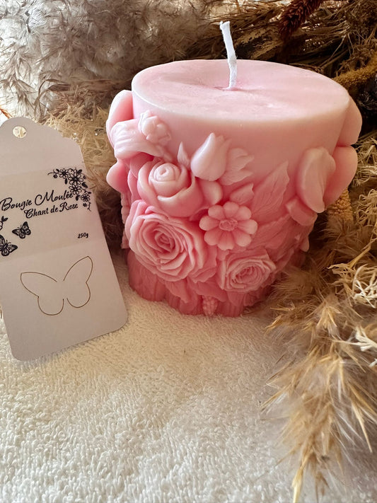 Bougie Moulée – Chant de Rose